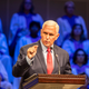 Former Vice President Mike Pence gives a speech titled “The World after Roe,” during Wednesday worship services on Wednesday, July 20, 2022, in Florence, S.C., following the overturning of Roe v. Wade by the U.S. Supreme Court, leaving abortion laws up to the individual states.